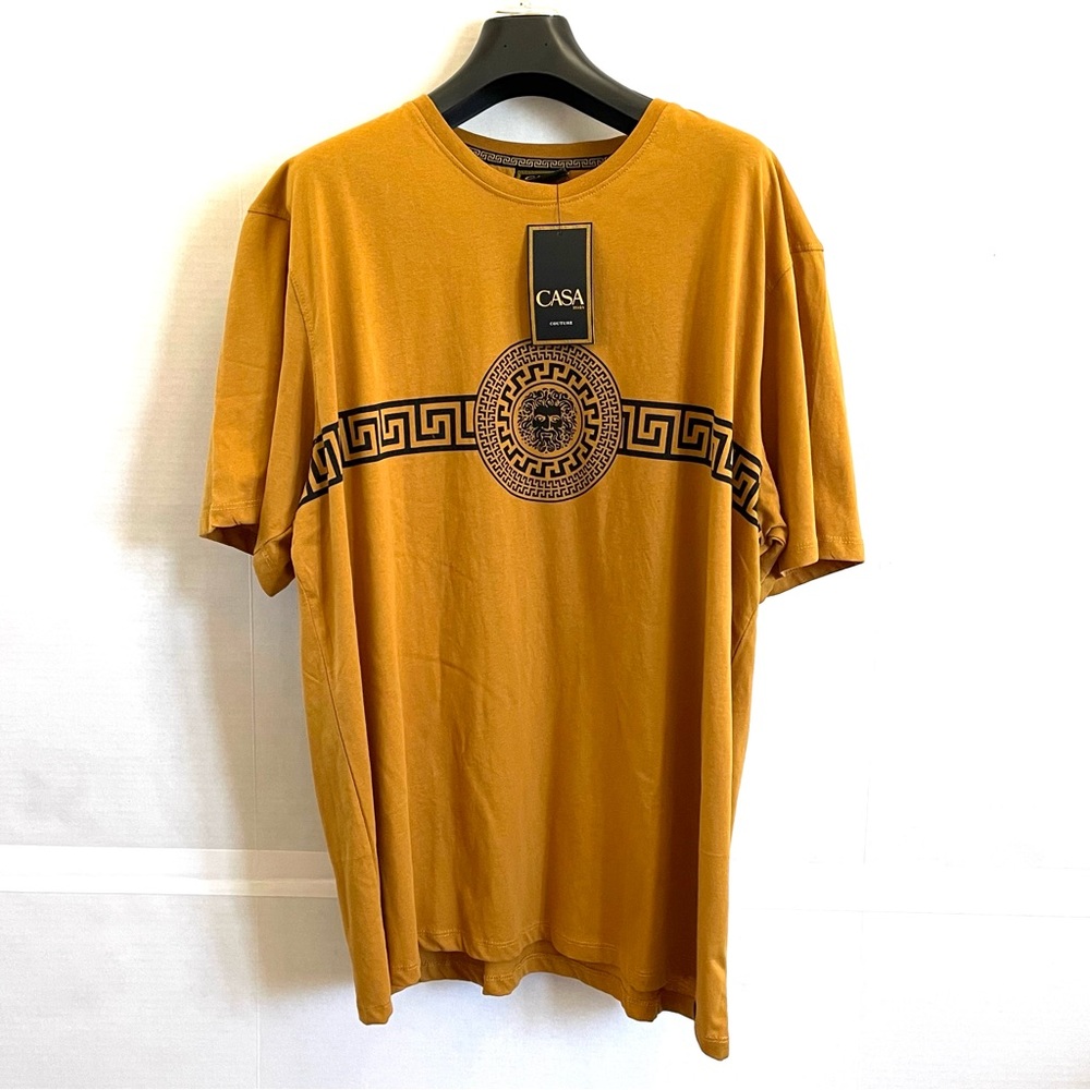 CASA MODA COUTURE T-Shirt Men's SIZE 4XL Or Pur Gold Medusa Logo Shirt Tee NWT - Picture 12 of 12